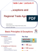 World Trade Law: Lecture 4: Exceptions and Regional Trade Agreements