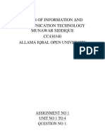 Basics of Information and Communication Technology Munawar Siddique CC430340
