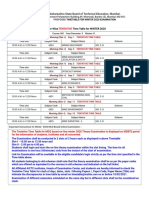 MSBTE Mumbai Winter 2020 Exam Timetable for Mining Engineering