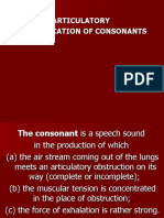 Articulatory Classification of Consonants