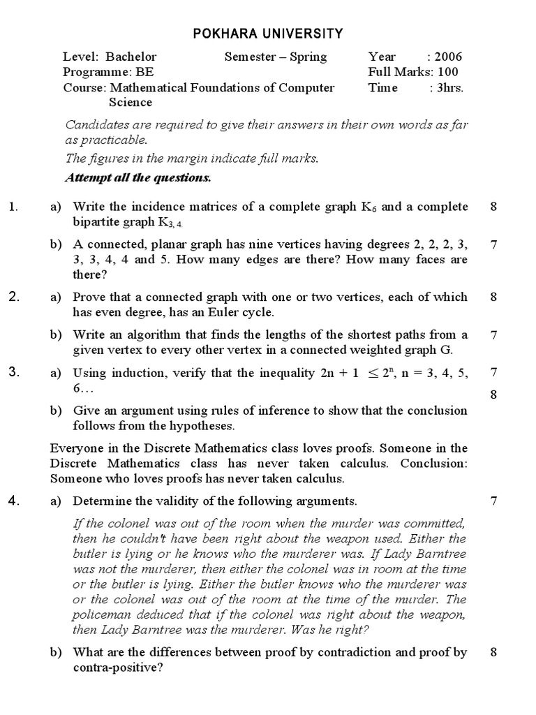 Mathematical Foundation of Computer Science | PDF | Mathematical Logic ...