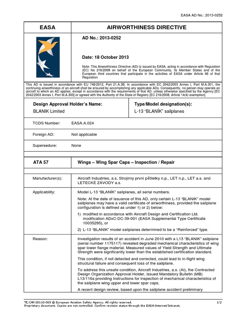 Ad Easa Airworthiness Directive – RQWYPU