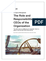 Role & Responsibilities of CEO of The Organization