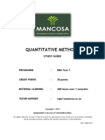 MBA 1 Quantitative Methods January 2013