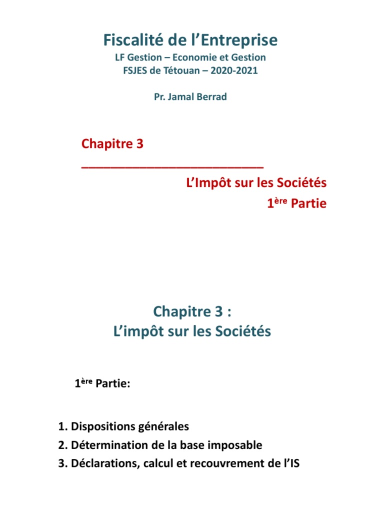 Guide sur l'Impôt sur les Sociétés au Maroc | PDF | Taxe sur la valeur ...