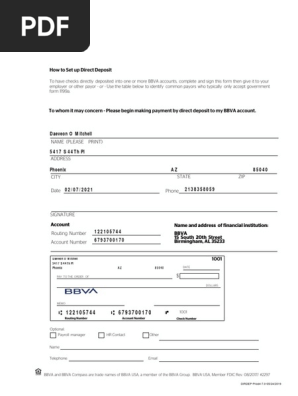 Direct Deposit Form