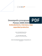 Desempeño presupuestal de Pemex 2008-2020