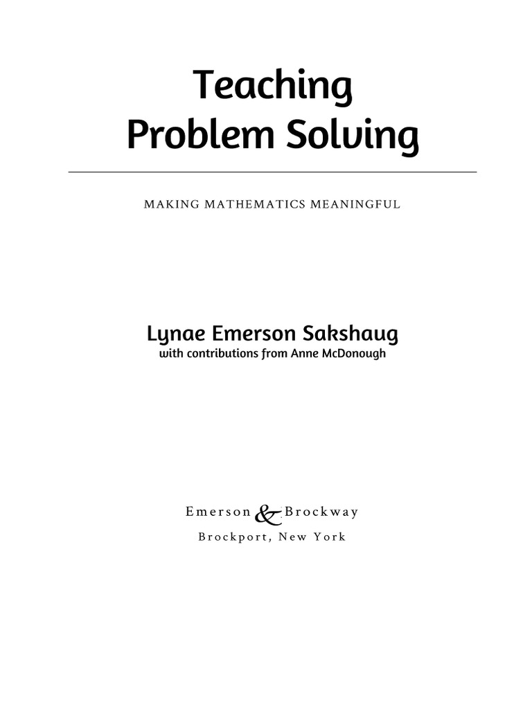 Effective Math Problem Solving Strategies | PDF | Teaching Mathematics