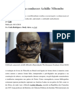 O devir-negro do mundo segundo Achille Mbembe