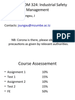 Course: POM 324: Industrial Safety Management: Lecturer: Dr. Sungau, J Contacts