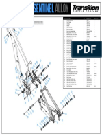 Technical exploded view of Sentinel Alloy mountain bike frame
