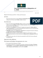 Jammu and Kashmir Reorganisation Adaptation of State Laws Order 2020