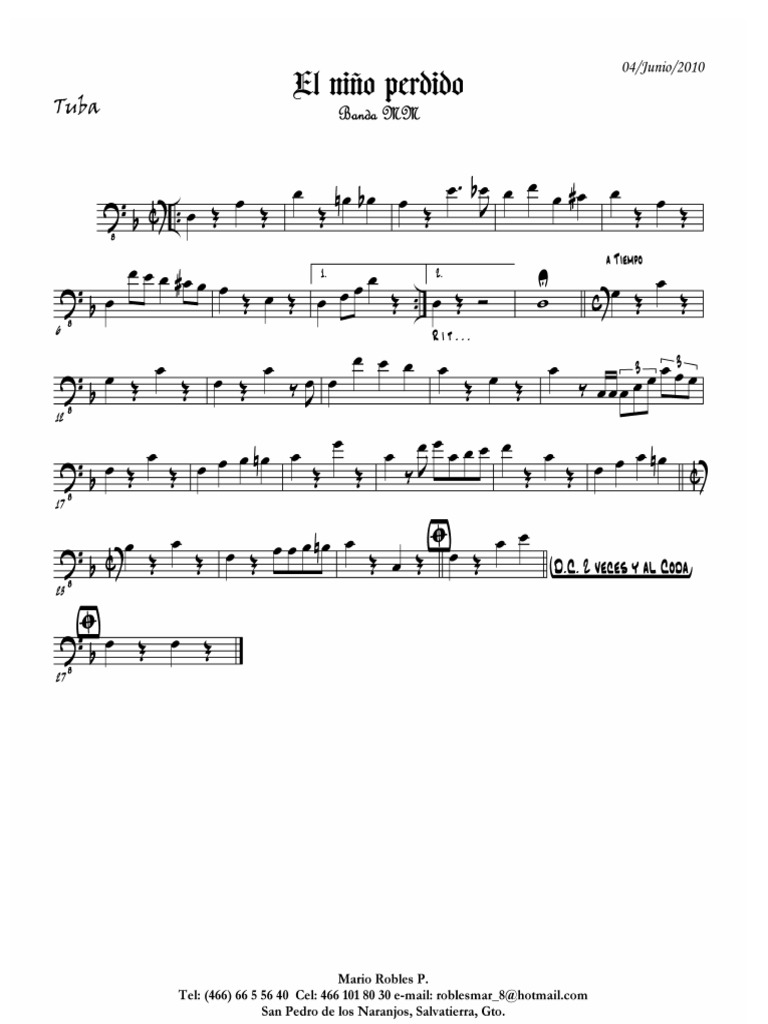 El Niño Perdido Banda MM | PDF