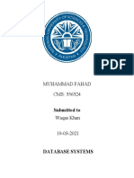 Muhammad Fahad CMS: 356324: Submitted To