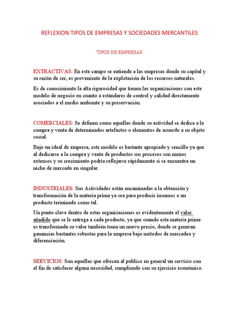 Tipos de Sociedades Comerciales | PDF | Empresas | Sociedad de ...