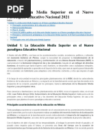 La Educación Media Superior en El Nuevo Paradigma Educativo Nacional 2021