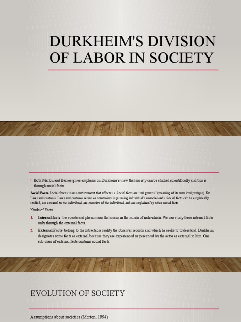 Durkheim's Division of Labor in Society | PDF | Émile Durkheim ...