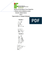 Respostas Lista 1 - Trigonometria No Triangulo Retangulo