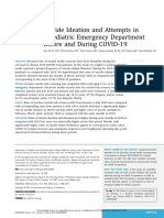 Suicide Ideation and Attempts in A Pediatric Emergency Department Before and During COVID-19