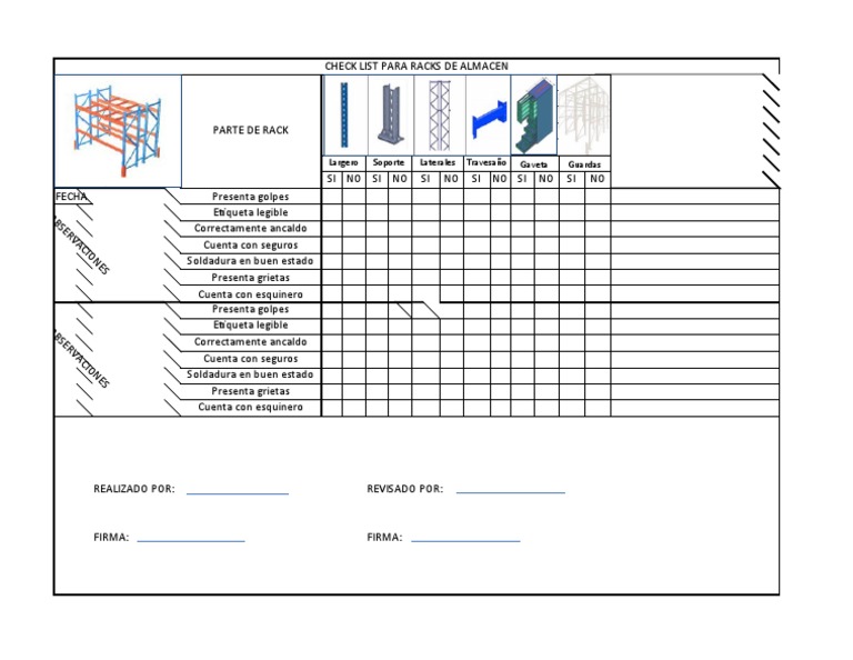 Check List para Racks de Almacén | PDF