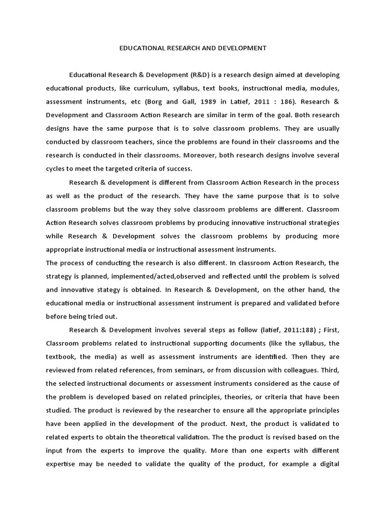 Educational Research and Development | PDF