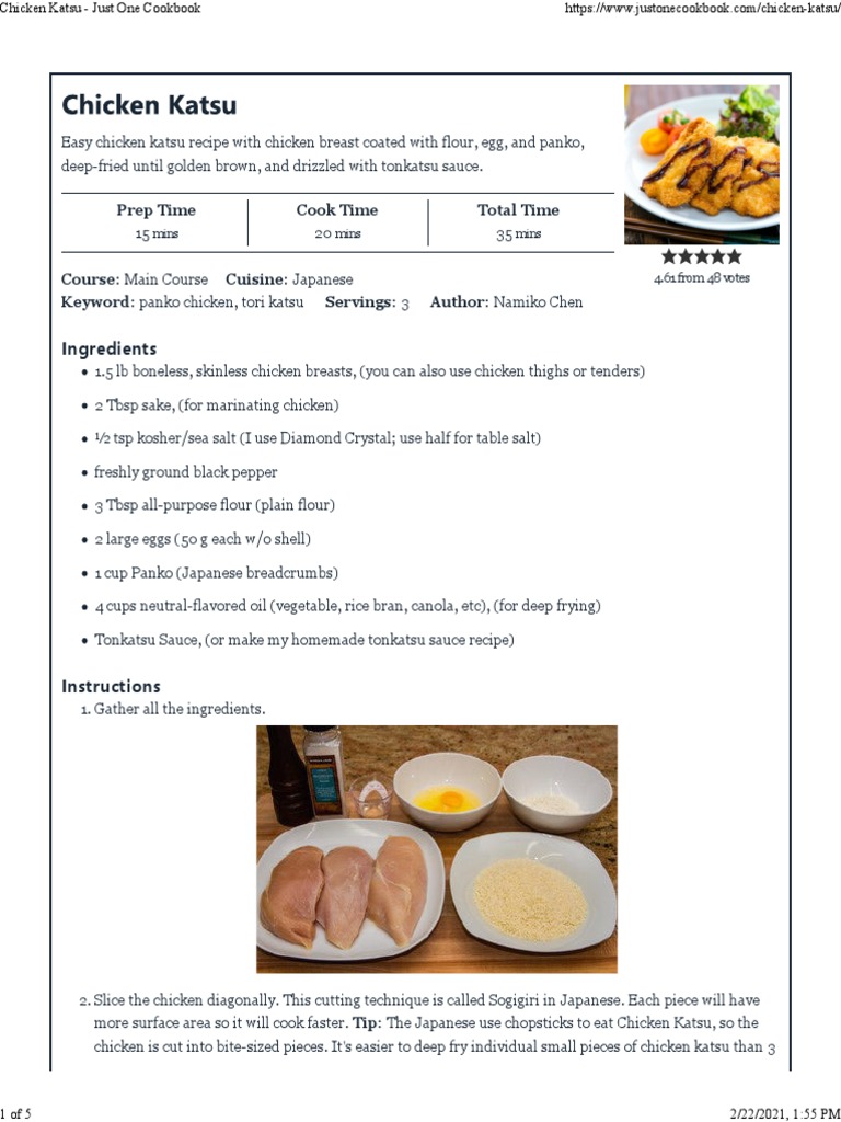 Chicken Katsu Just One Cookbook PDF