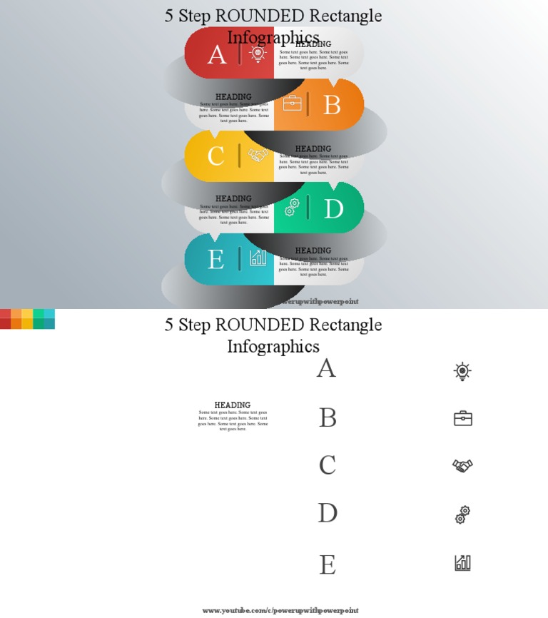 59.create 5 Step ROUNDED Rectangle Infographics | PDF