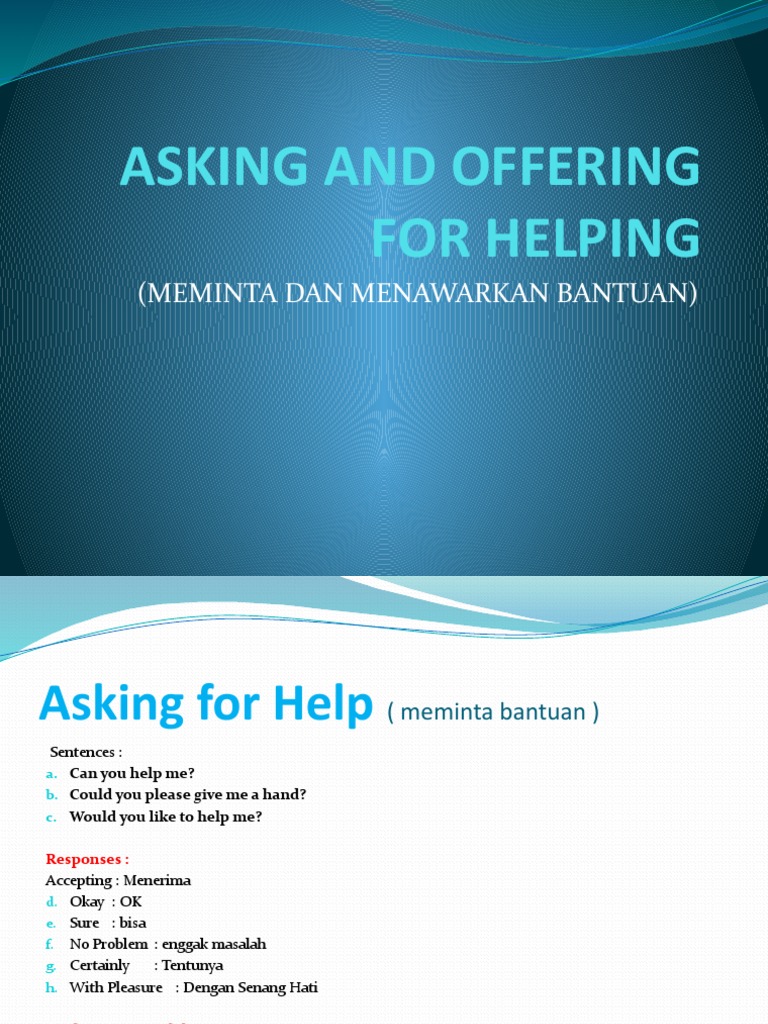 Asking and Offering Help in English | PDF