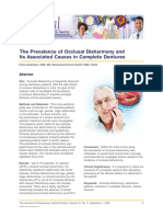 The Prevalence of Occlusal Disharmony and Its Associated Causes in Complete Dentures