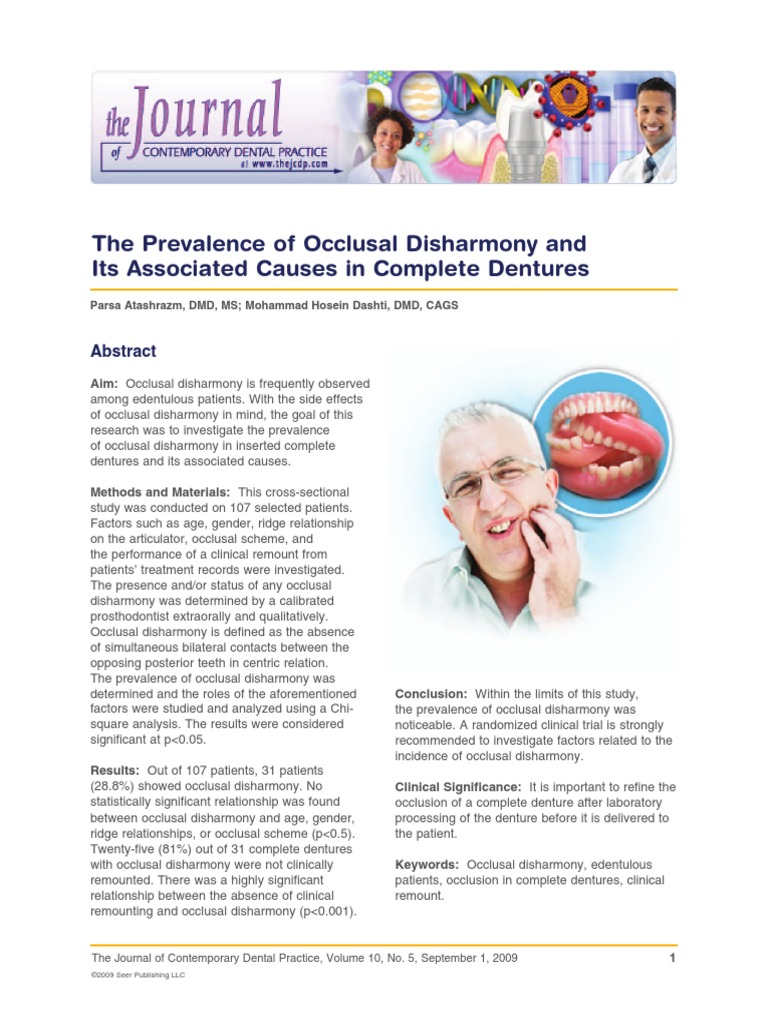 The Prevalence of Occlusal Disharmony and Its Associated Causes in