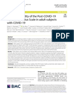 Construct Validity of The Post-COVID-19 Functional Status Scale in Adult Subjects With COVID-19