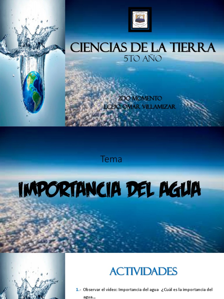 Ciencias de La Tierra 5to Año Tema Importancia Del Agua | PDF | Hogar ...
