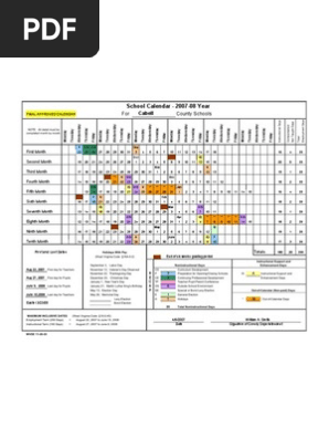 Cabell County WV Schools Calendar 07-08 | PDF | Public Holiday | Holidays