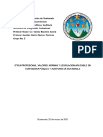 Trabajo No.31-Etica Profesional, Valores, Normas y Legislacion Aplicable en Contaduria Pública y Auditoria en Guatemala