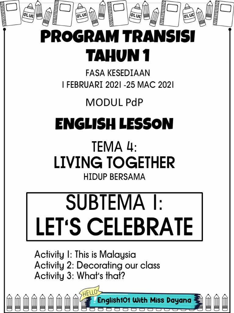 Tema 4 Subtema 1 Let's Celebrate English Module Program Transisi Tahun ...