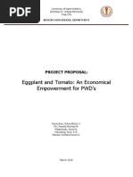 Eggplant and Tomato: An Economical Empowerment For PWD'S: Project Proposal