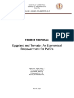 Eggplant and Tomato: An Economical Empowerment For PWD'S: Project Proposal