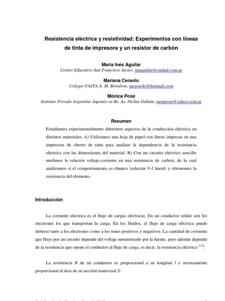 Electricidad 1 | PDF | Resistencia Eléctrica y Conductancia | Corriente ...