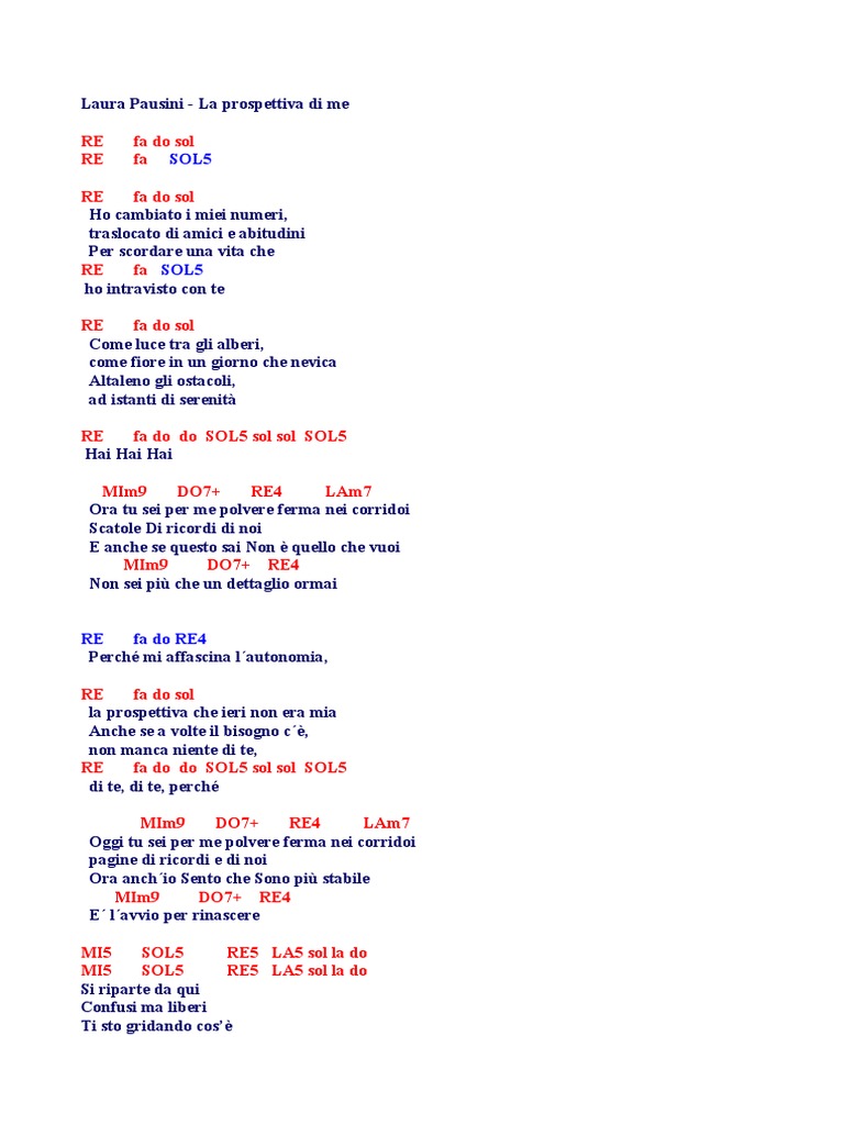 Laura Pausini La Prospettiva Di Me PDF