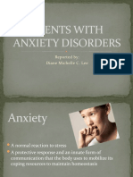 Clients With Anxiety Disorders: Reported By: Diane Michelle C. Lee