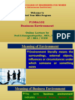 P19BA102 Business Environment: Online Lecture by