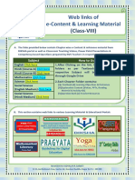 Web Links of E-Content & Learning Material: (Class-VIII)