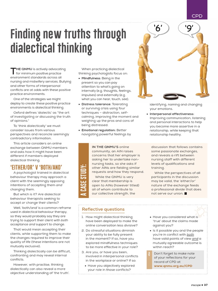 Dialectical Thinking in Nursing Conflicts | PDF | Behaviour Therapy ...