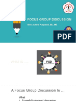Focus Group Discussion: Oleh: Arlenti Pusparani, SE., ME