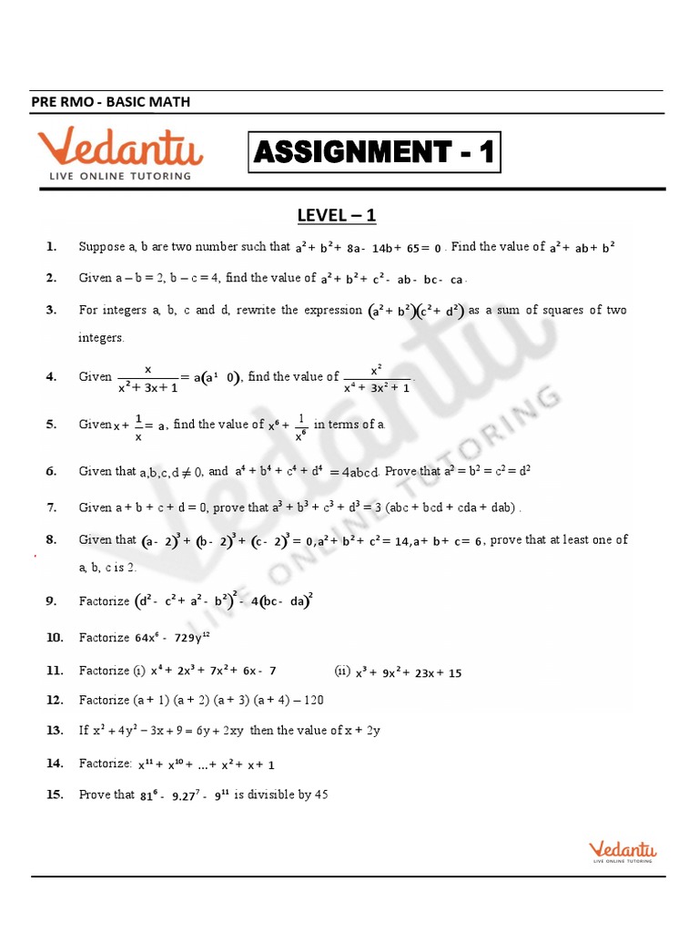 Basic Math Assignment Numbers Teaching Mathematics