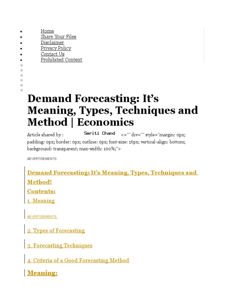 Demand Forecasting Techniqes | PDF | Forecasting | Demand