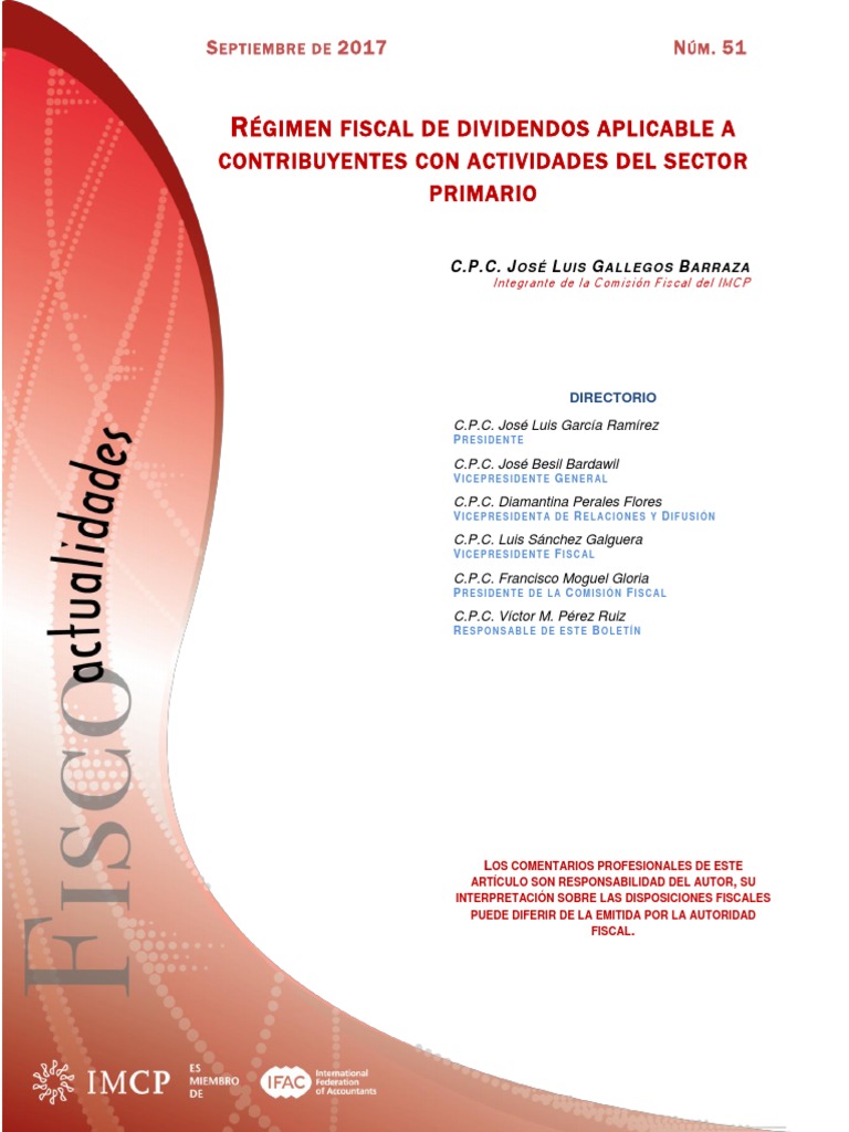 Régimen Fiscal de Dividendos Primarios | PDF | Impuesto sobre la renta ...
