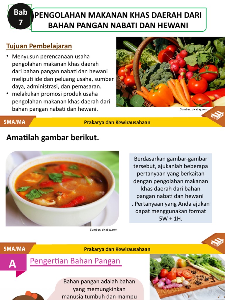 Bab 7 Pengolahan Makanan Khas Daerah Dari Bahan Pangan Nabati Dan Hewani