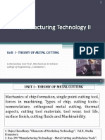 Unit i - Theory of Metal Cutting - PDF