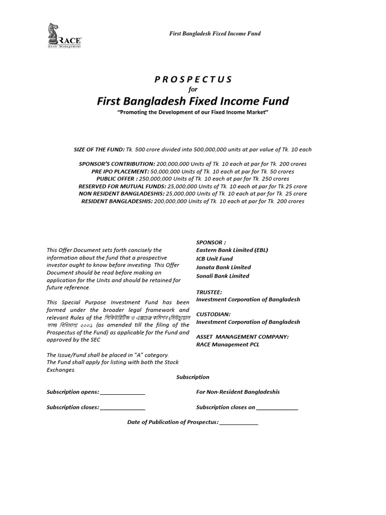 Fixed Fund Prospectus Full Version PDF Investment Fund